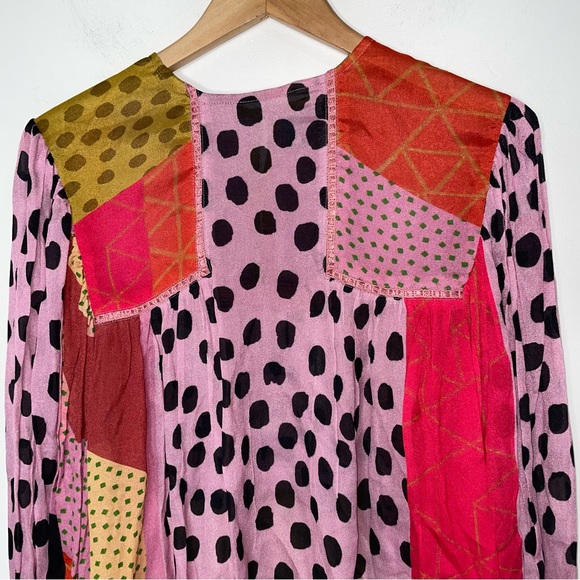 Bl^nk London x Anthropologie MIRANDA PEASANT Pink Black Eclectic Size Petite S - Picture 9 of 12